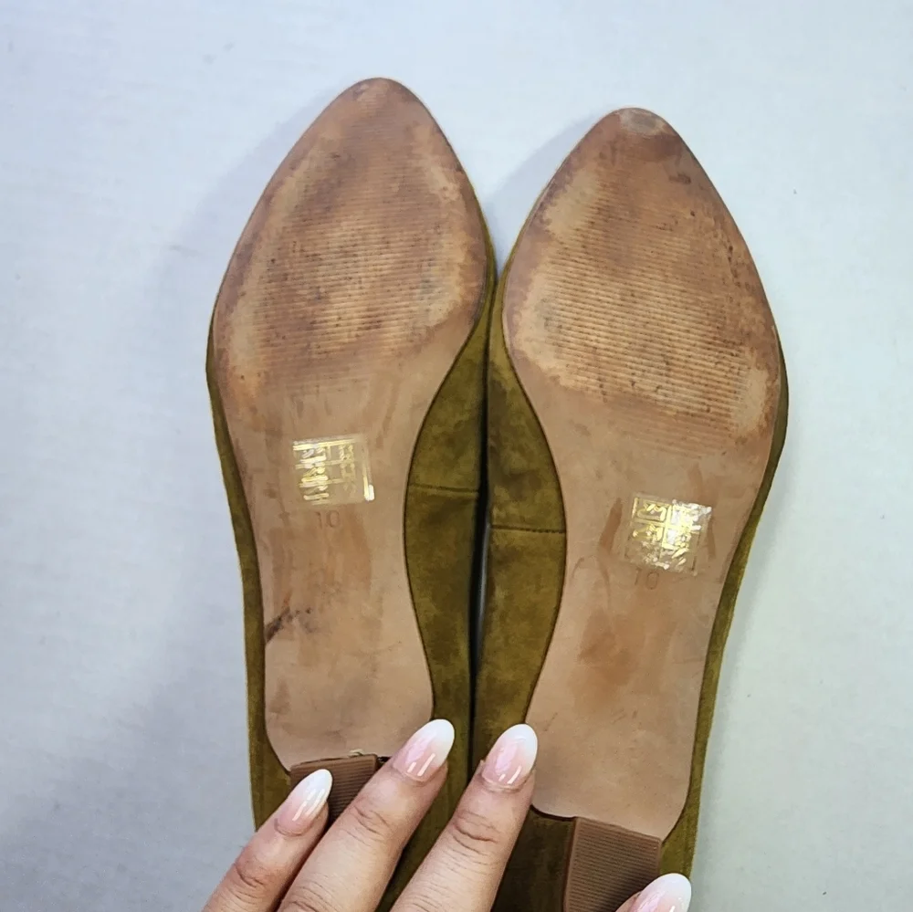 Madewell Women's Suede Heels in Mustard size‎ 10